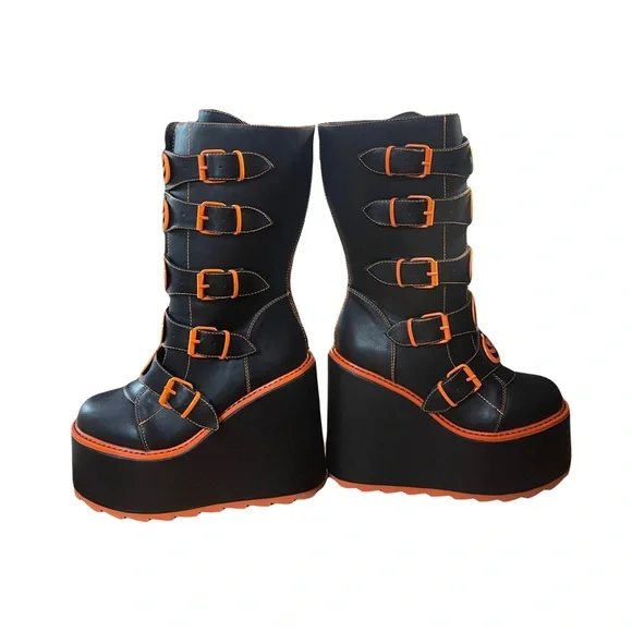 YRU Limited Edition Halloween Jack-o’-lantern Platforms - Picture 2 of 7